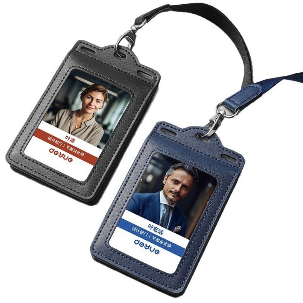 【實體店+發票】真皮識別證套 證件夾套 牛皮悠遊卡套 多卡位卡包 附頸掛繩 學生證套 門禁卡套 送禮-細節圖9