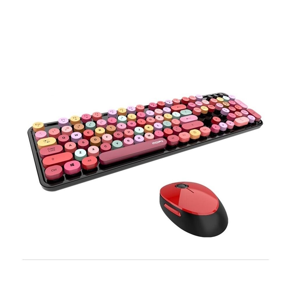 【實體店+發票】網紅口紅鍵盤滑鼠套裝 送禮 交換禮物 送透明注音鍵盤貼紙 MOFII 送禮-細節圖2