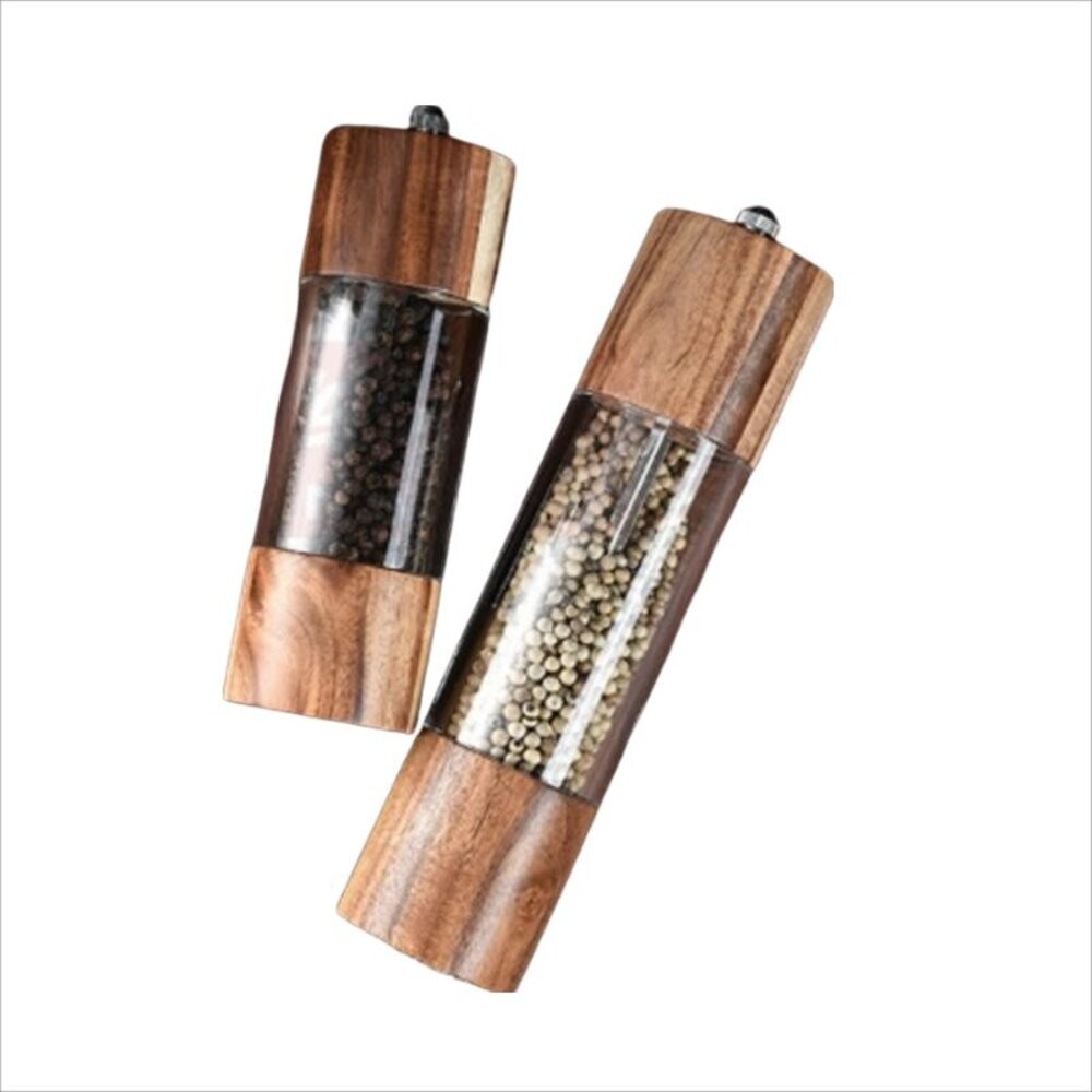【實體店+發票】陶瓷研磨調味罐 胡椒研磨罐 胡椒罐 鹽罐 調味罐 實木材質 北歐風 送禮-細節圖2