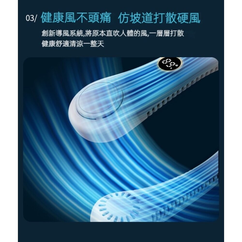 【實體店+發票】螢幕顯示無葉掛脖風扇 環頸風扇 運動風扇 戶外風扇 USB充電5小時超長續航 送禮-細節圖2