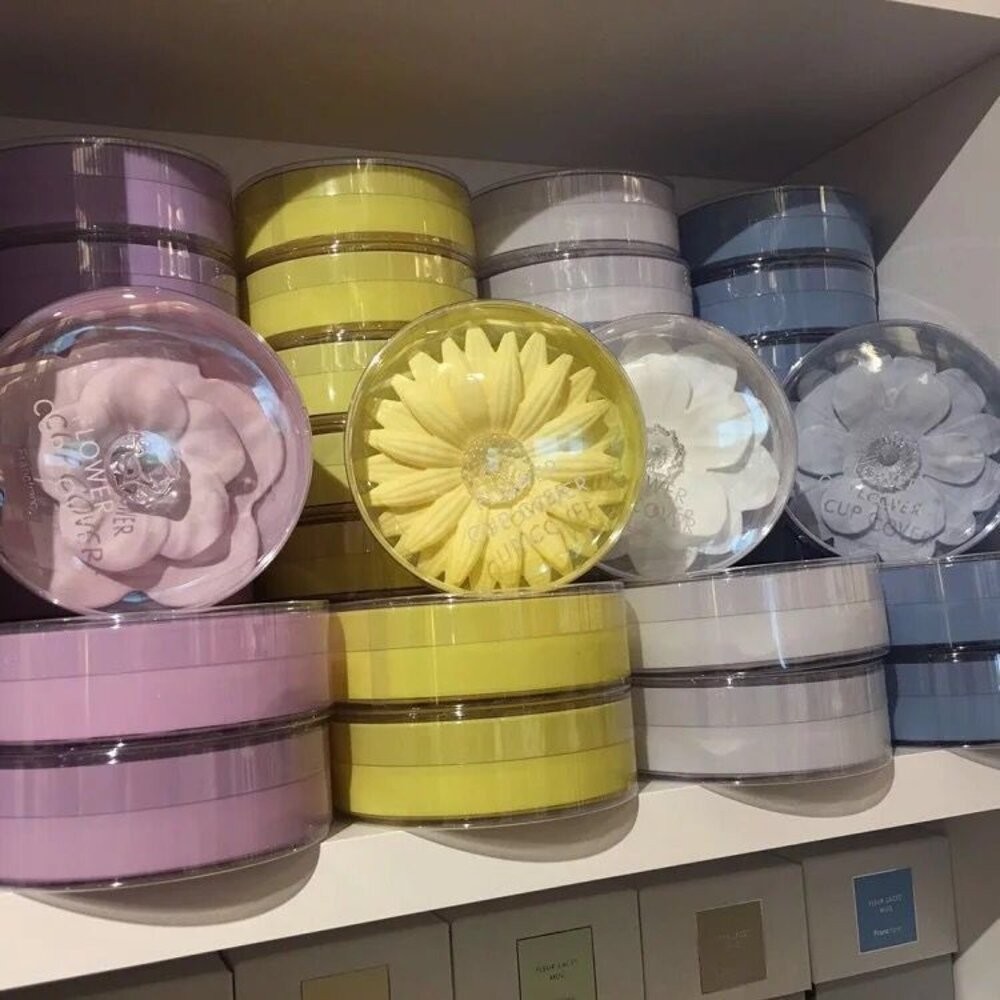 【實體店+發票】日式花瓣造型杯蓋 花朵造型杯蓋 日本秋冬新款 雛菊 櫻花 山茶花 蓮花 送禮-細節圖5
