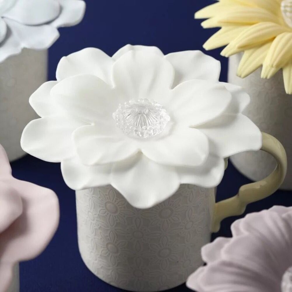 【實體店+發票】日式花瓣造型杯蓋 花朵造型杯蓋 日本秋冬新款 雛菊 櫻花 山茶花 蓮花 送禮-細節圖7