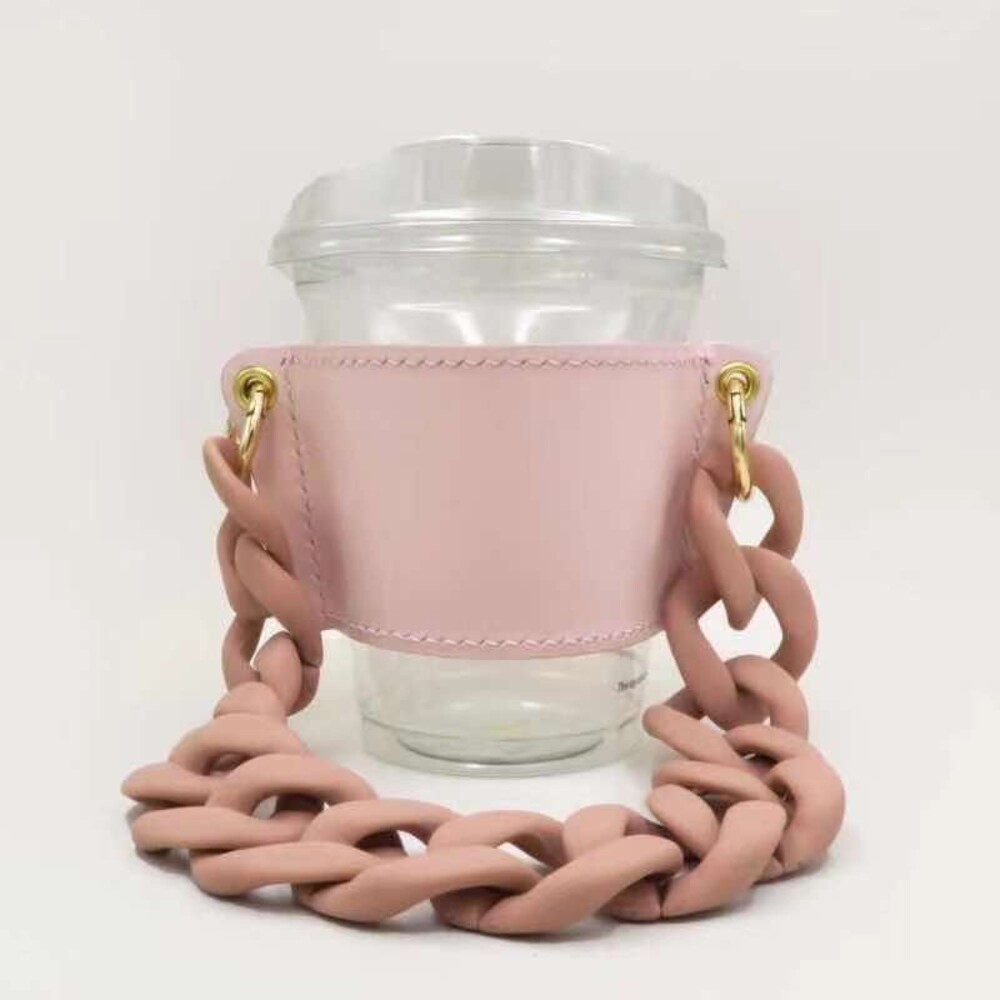 【實體店+發票】皮革環保杯套 飲料手提袋 手搖飲杯套 咖啡杯套 飲料杯套 環保提袋 時尚 鏈條包 送禮-規格圖11