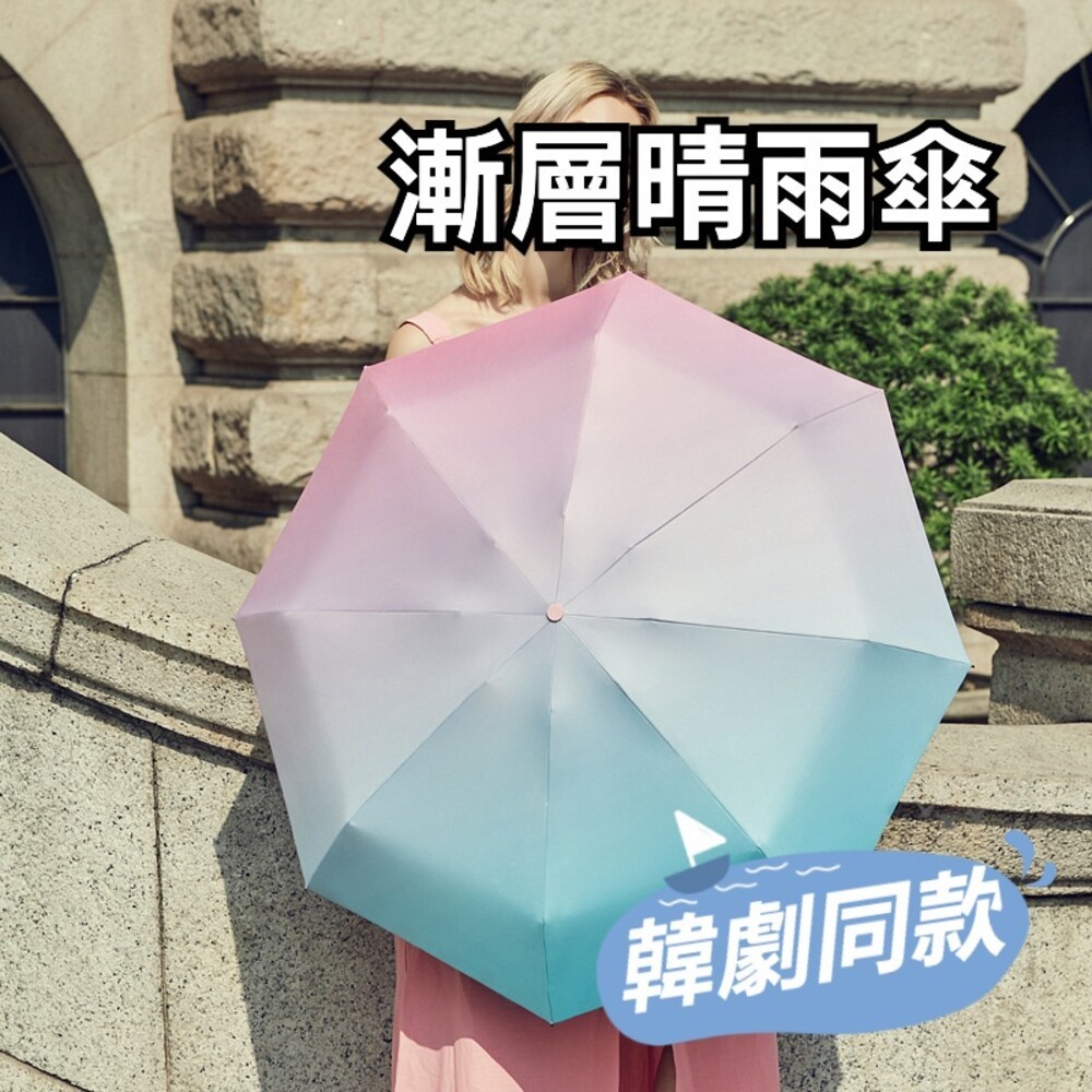 【實體店+發票】韓劇同款漸層UV晴雨傘 漸層傘 海岸村恰恰恰 UV防曬傘 遮陽傘 折疊傘 晴雨兩用傘 送禮-規格圖11