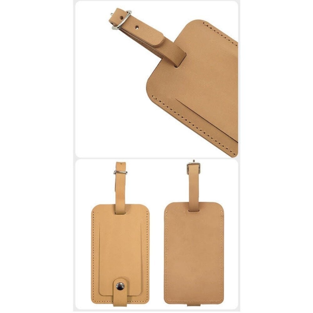 【實體店+發票】精緻真皮行李箱吊牌 牛皮行李吊牌 翻蓋防窺 行李箱托運防丟牌 頭層牛皮 真皮卡套 送禮-細節圖6