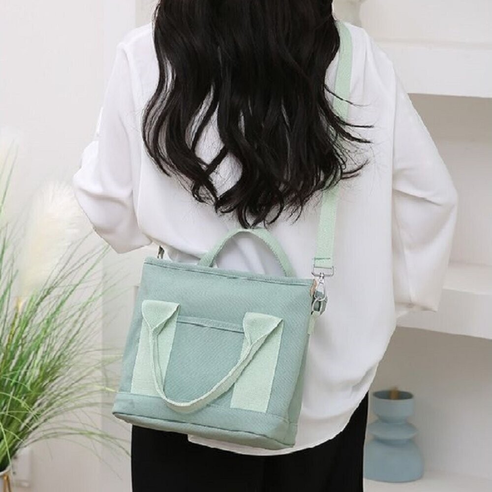 【實體店+發票】日系清新帆布手提包 斜背包 帆布包 手提包 便攜收納小包 大容量 日系韓風 送禮-細節圖7