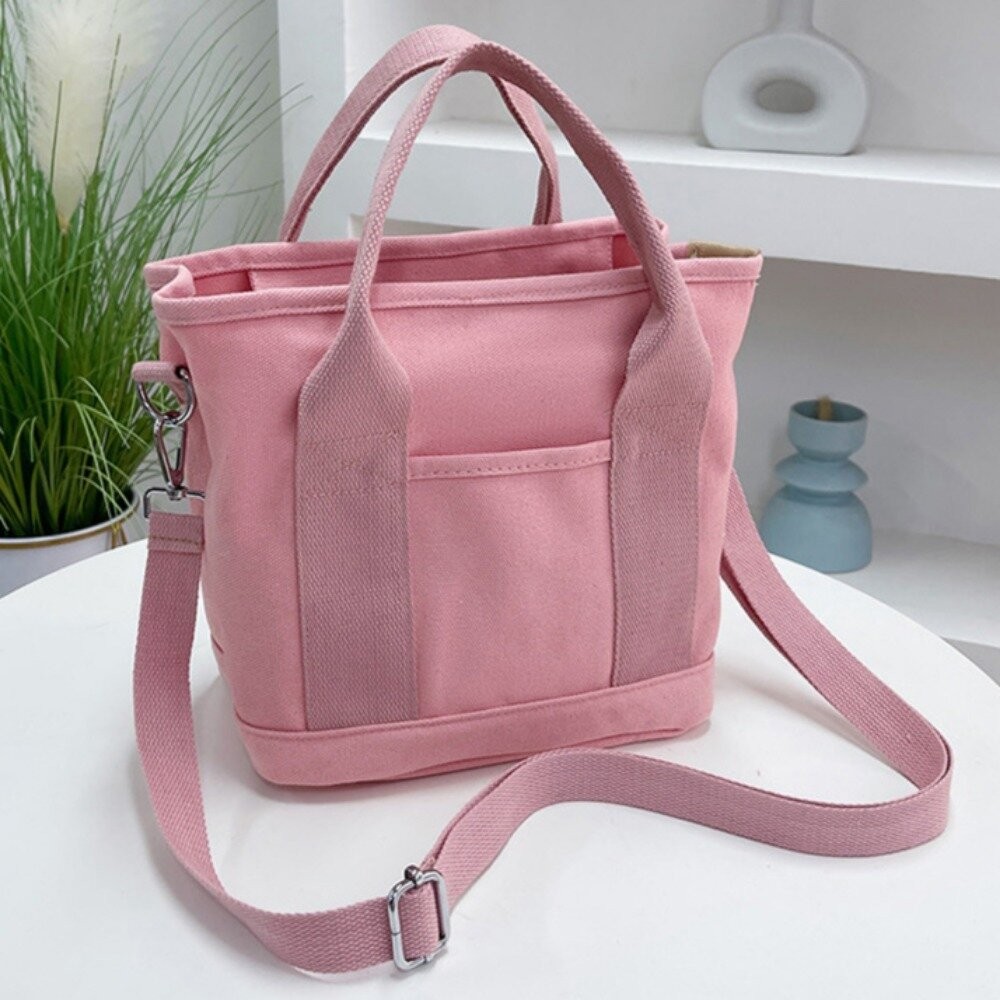 【實體店+發票】日系清新帆布手提包 斜背包 帆布包 手提包 便攜收納小包 大容量 日系韓風 送禮-規格圖11