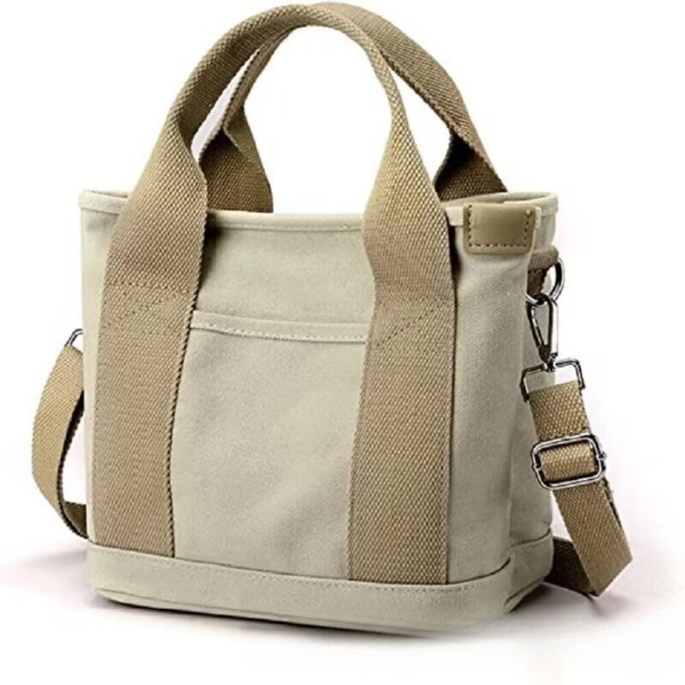 【台北士林*店面】日系清新帆布手提包 斜背包 帆布包 手提包 便攜收納小包 大容量 日系韓風 送禮-規格圖11