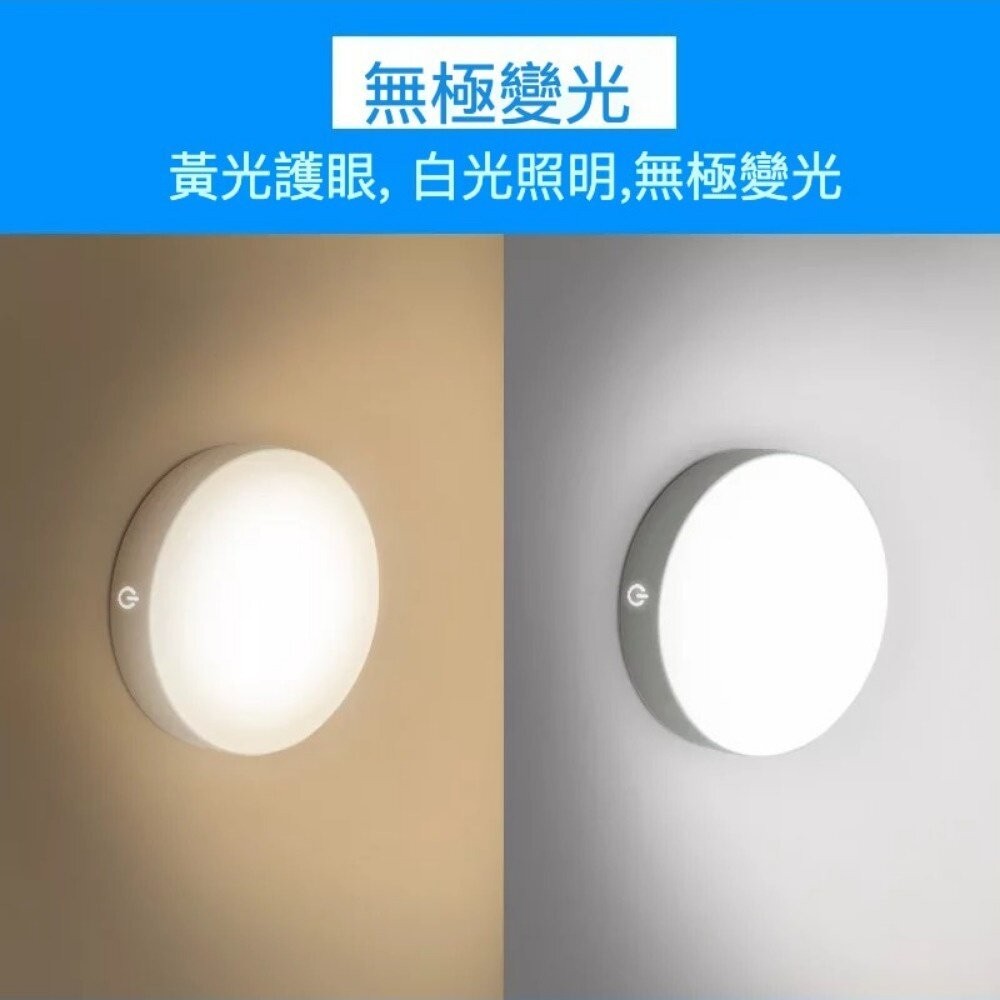 【實體店+發票】LED感應圓形小夜燈 嬰兒餵奶小夜燈 床頭燈 USB充電 磁吸夜燈 櫥櫃感應燈 送禮-細節圖7