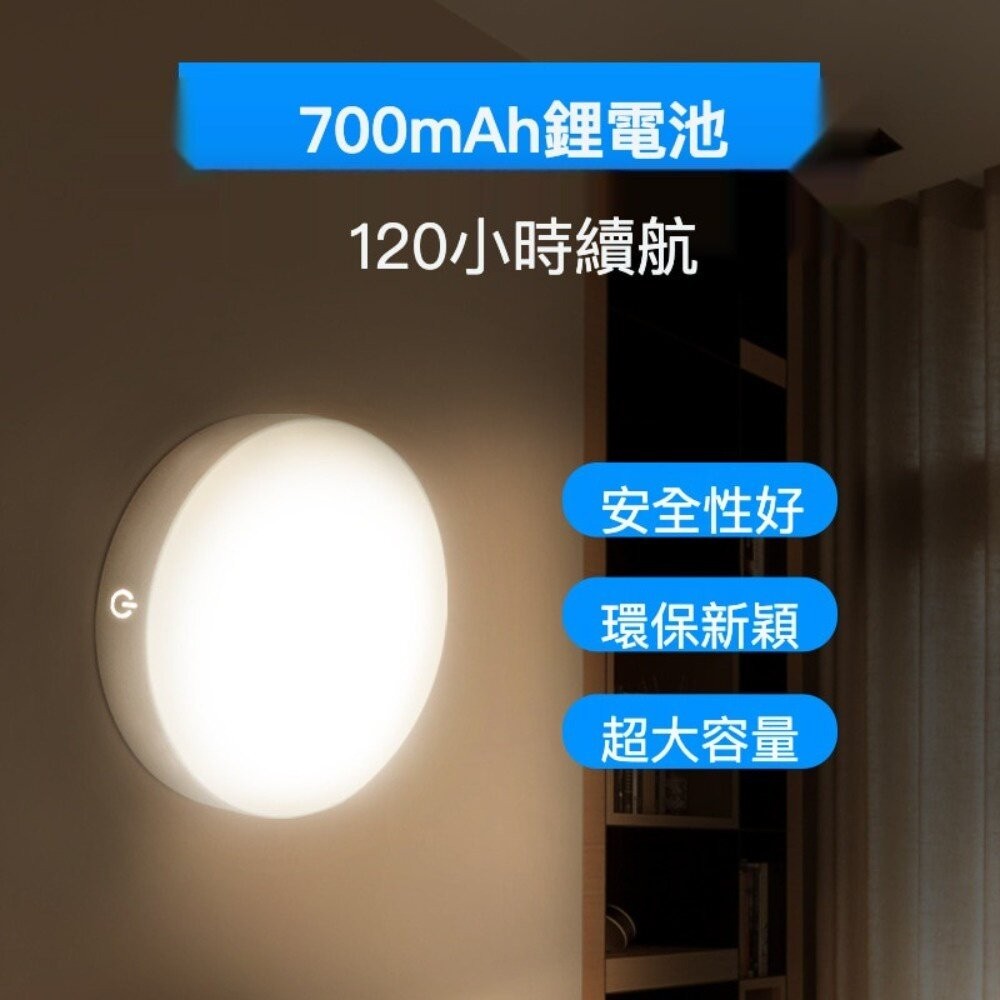 【台北士林*店面】LED感應圓形小夜燈 嬰兒餵奶小夜燈 床頭燈 USB充電 磁吸夜燈 櫥櫃感應燈 送禮-細節圖6