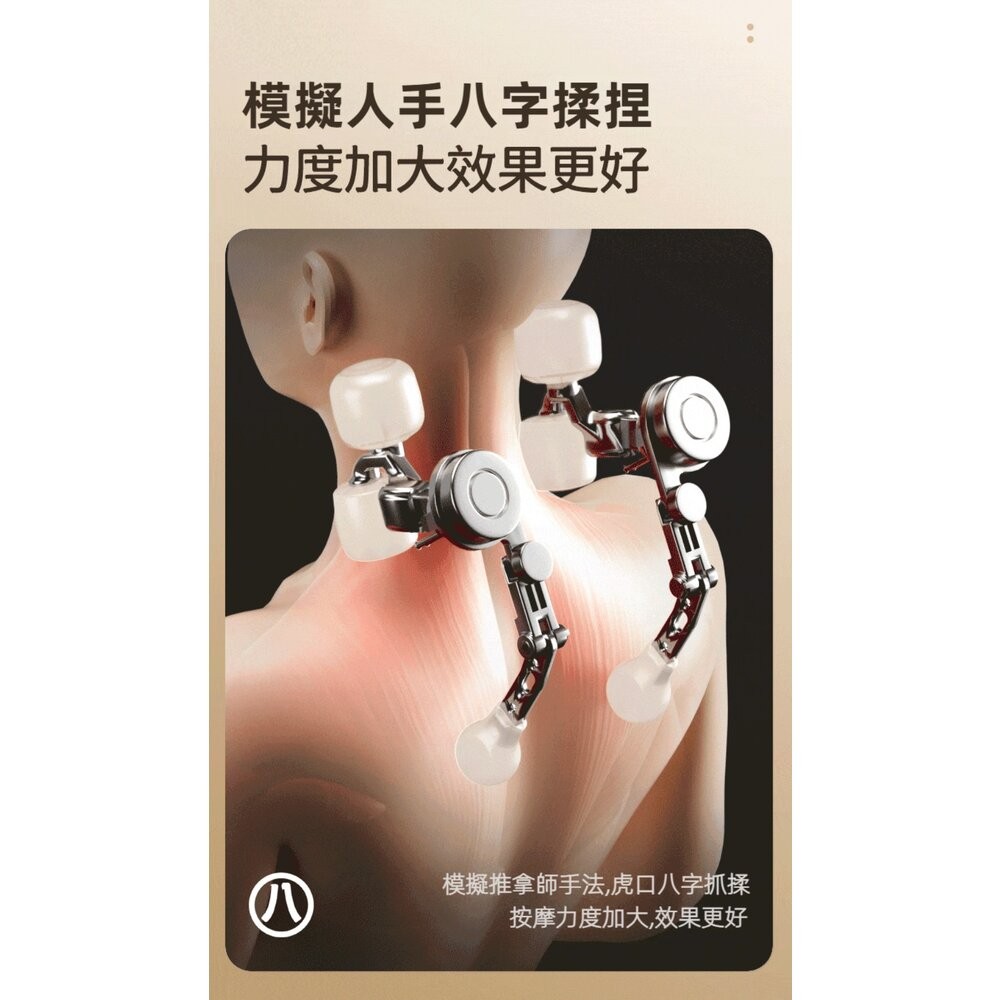【台北士林*店面】真人手感肩頸按摩器 斜方肌按摩 充電熱敷頸椎 仿生揉捏按摩披肩 6D3檔 送禮-細節圖7