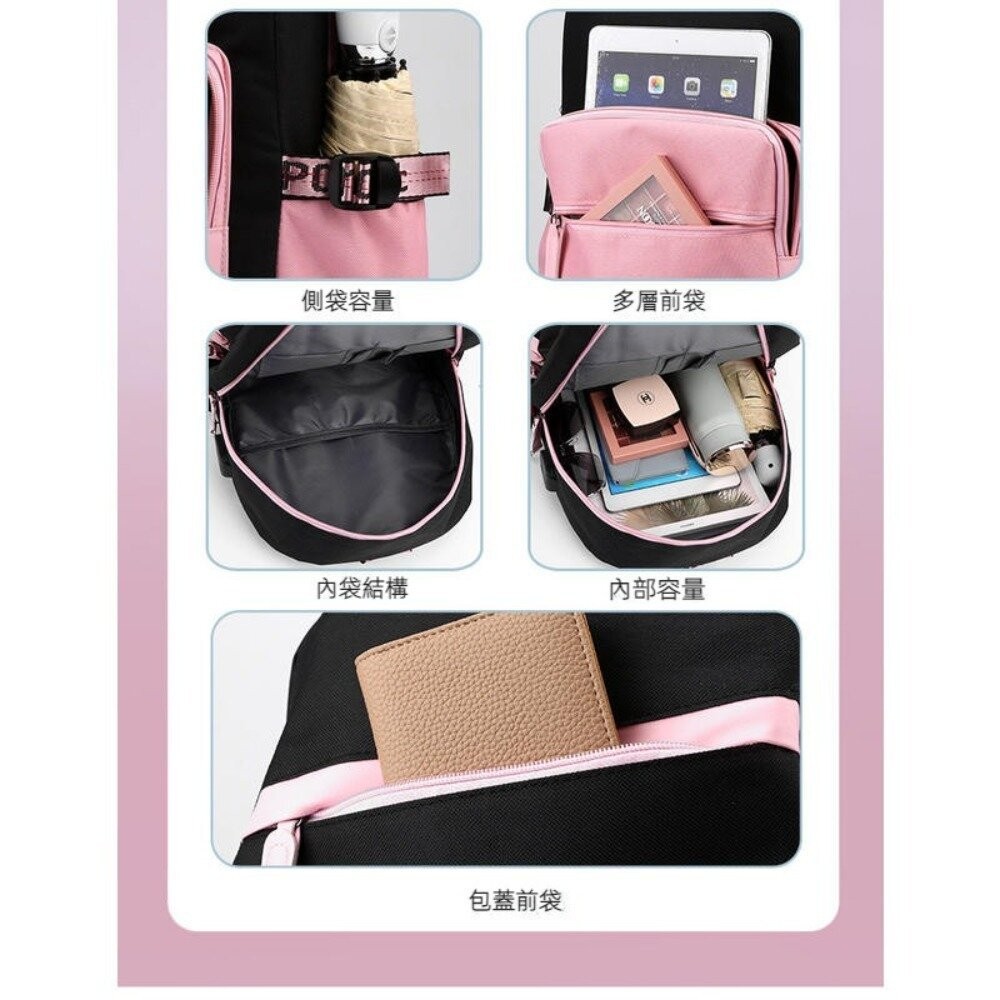 【實體店+發票】高顏值休閒後背包 韓版學生書包 時尚雙肩包 電腦包 粉色甜美 旅行登機包 運動背包 送禮-細節圖4