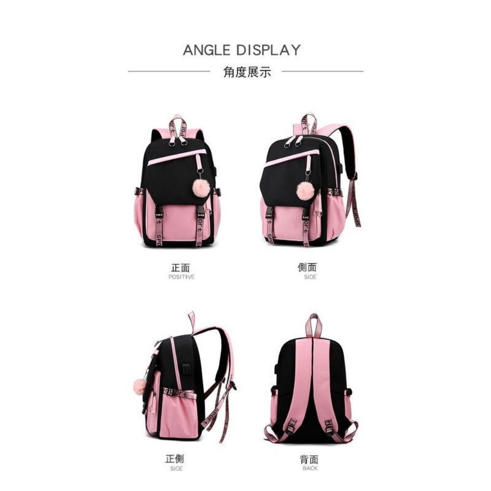 【實體店+發票】高顏值休閒後背包 韓版學生書包 時尚雙肩包 電腦包 粉色甜美 旅行登機包 運動背包 送禮-細節圖9