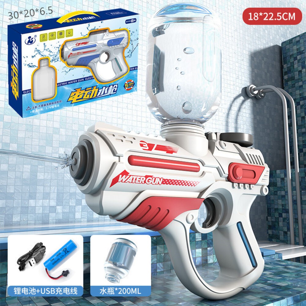 【實體店+發票】大容量電動連發水槍 全自動連發 外接擴充水瓶 兒童沙灘戲水玩具 送禮 童玩節2023 送禮-細節圖10