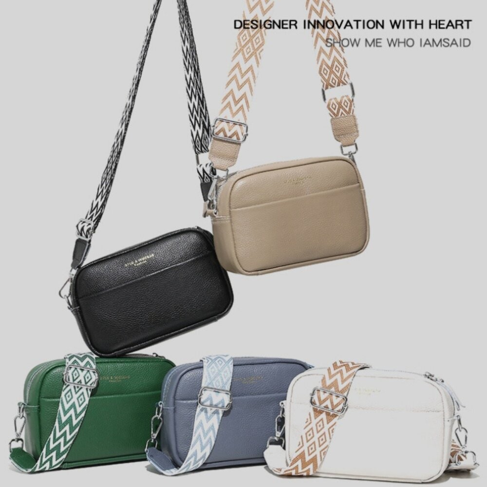 【實體店+發票】真皮百搭寬肩斜背包 頭層牛皮側背包 女生包包 單肩包 軟皮斜跨包 交換禮物 送禮 送禮-細節圖3