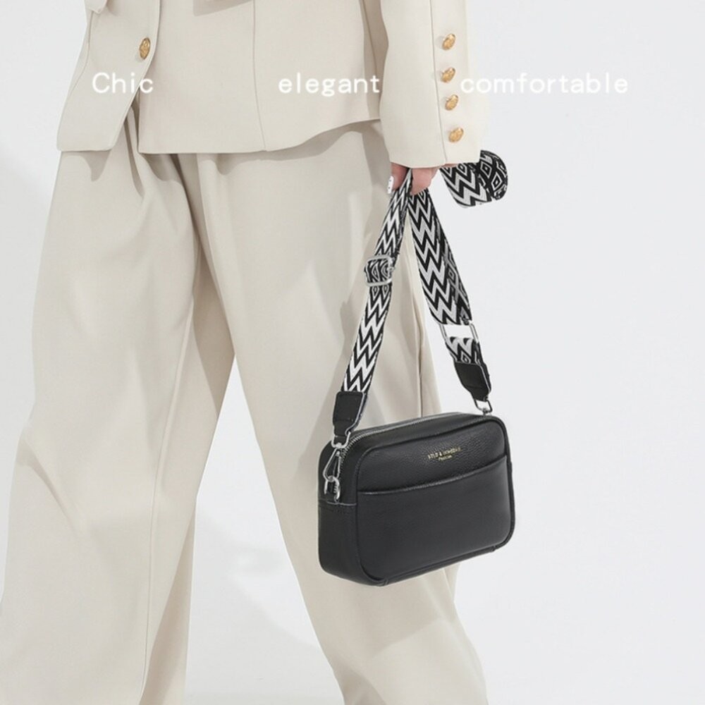 【實體店+發票】真皮百搭寬肩斜背包 頭層牛皮側背包 女生包包 單肩包 軟皮斜跨包 交換禮物 送禮 送禮-細節圖8