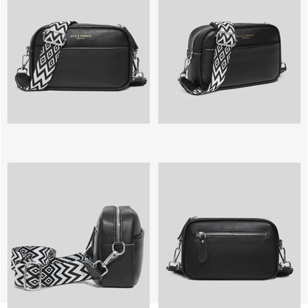 【實體店+發票】真皮百搭寬肩斜背包 頭層牛皮側背包 女生包包 單肩包 軟皮斜跨包 交換禮物 送禮 送禮-細節圖11