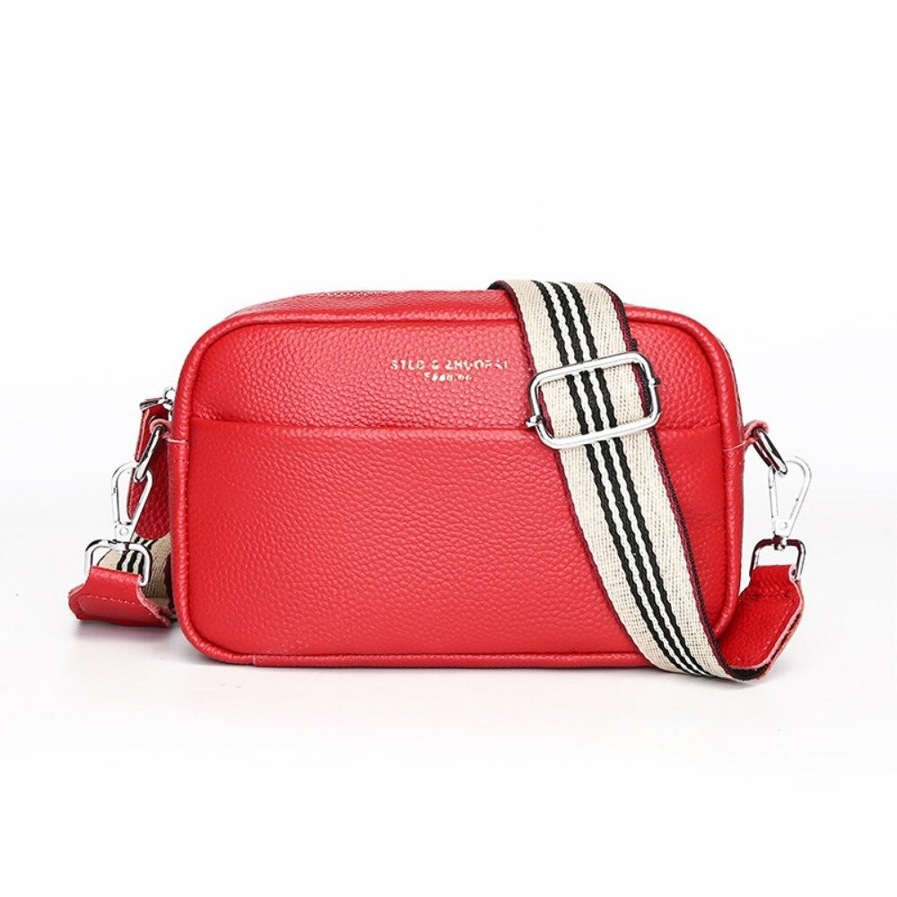 【實體店+發票】真皮百搭寬肩斜背包 頭層牛皮側背包 女生包包 單肩包 軟皮斜跨包 交換禮物 送禮 送禮-規格圖11