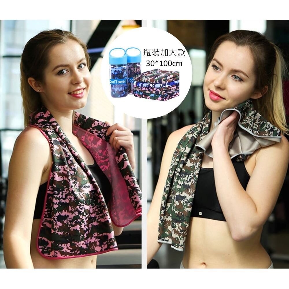 【實體店+發票】夏季冰絲涼感運動毛巾 30*90cm膠囊裝 抗UV 涼感速乾 瞬間降温 30*100瓶裝 送禮-細節圖7