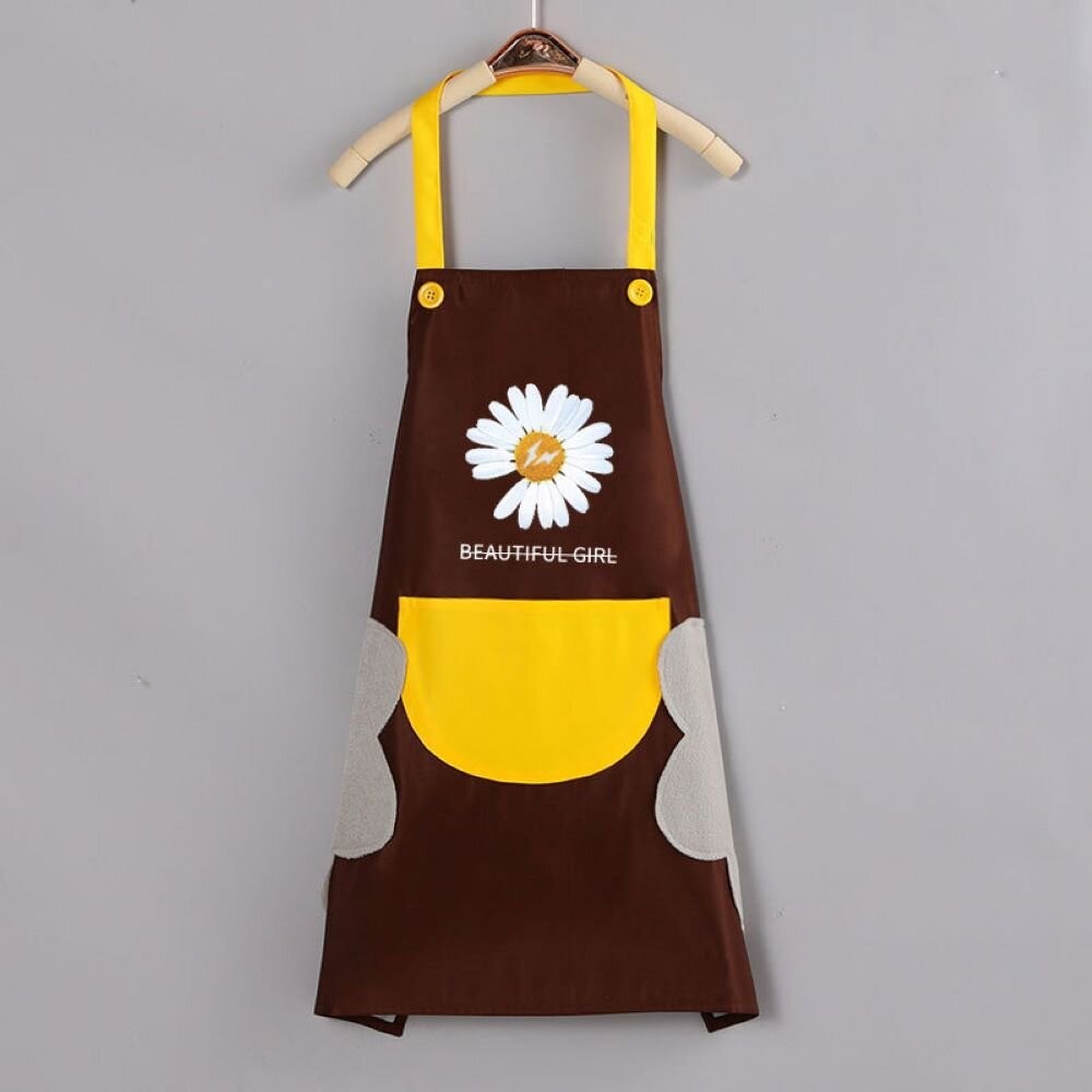 【實體店+發票】可擦手綁帶圍裙 防水無袖工作服 PVC防水 珊瑚絨 大口袋 廚房 送禮-規格圖11