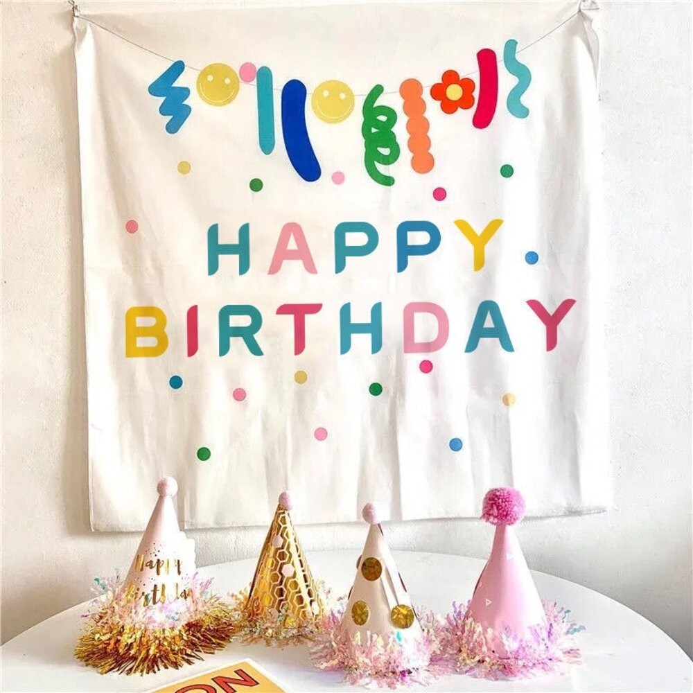 【實體店+發票】兒童派對生日掛毯 拍照背景布 生日掛布 兒童派對裝飾 背景牆拍照 生日派對裝飾 生日佈置 送禮-細節圖9
