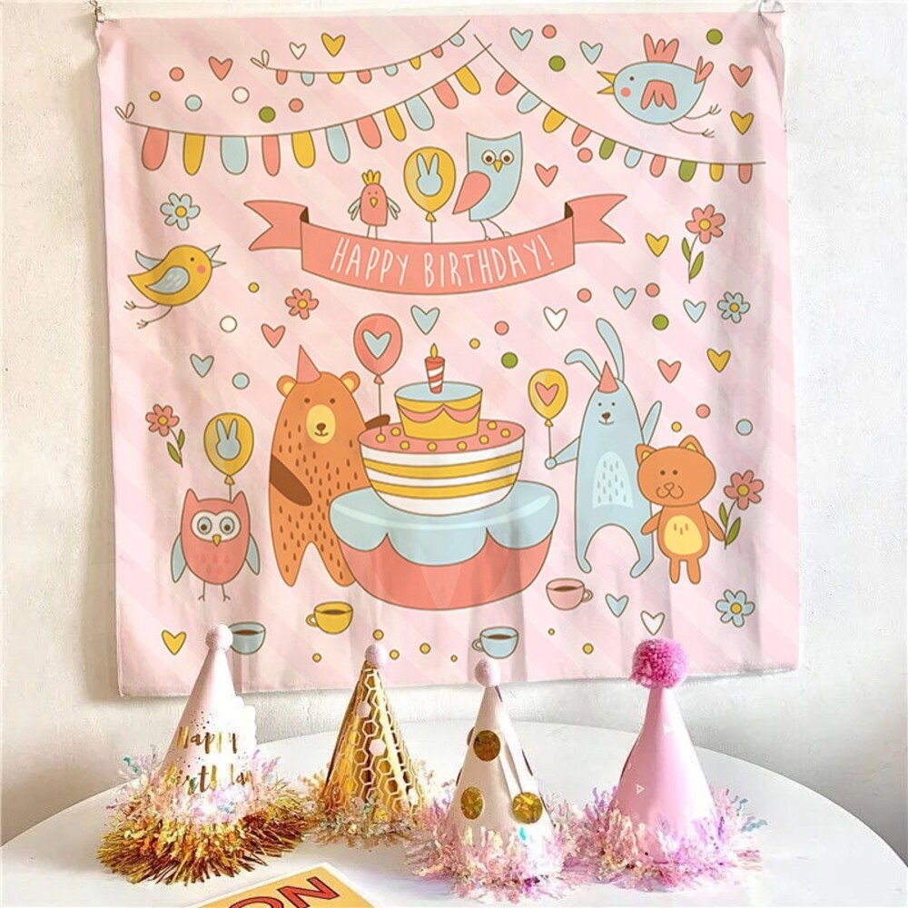 【實體店+發票】兒童派對生日掛毯 拍照背景布 生日掛布 兒童派對裝飾 背景牆拍照 生日派對裝飾 生日佈置 送禮-規格圖10