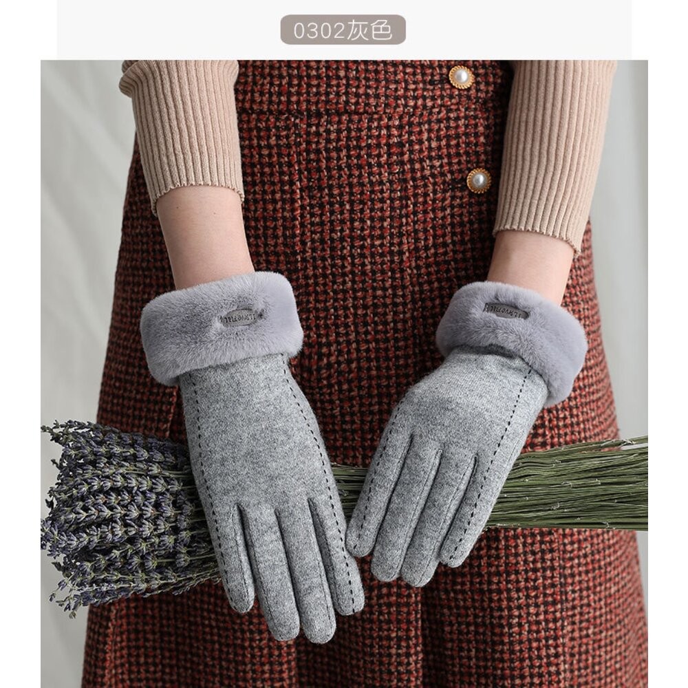 【實體店+發票】法式香風羊絨保暖手套 加絨加厚防風觸控 防寒手套 機車手套 戶外騎車保暖 70%羊毛 送禮-細節圖10