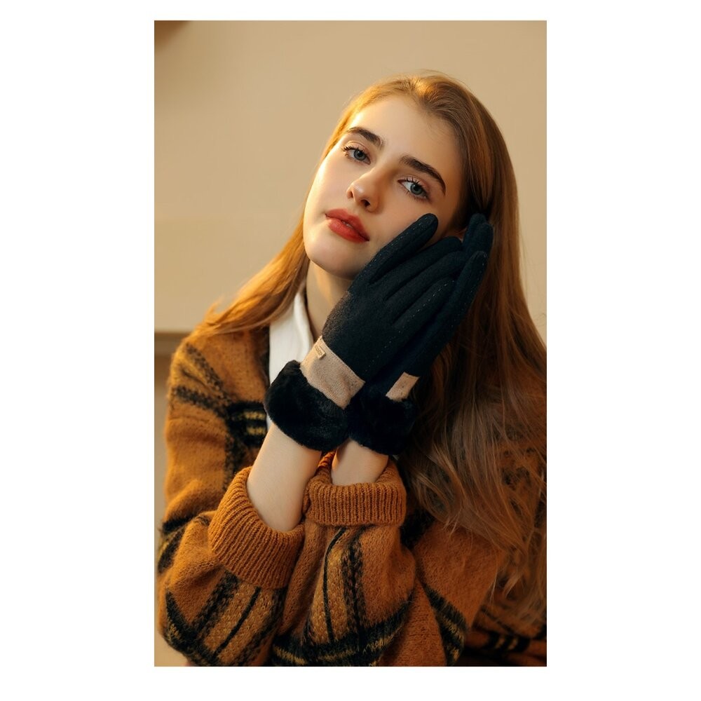 【實體店+發票】法式香風羊絨保暖手套 加絨加厚防風觸控 防寒手套 機車手套 戶外騎車保暖 70%羊毛 送禮-細節圖3