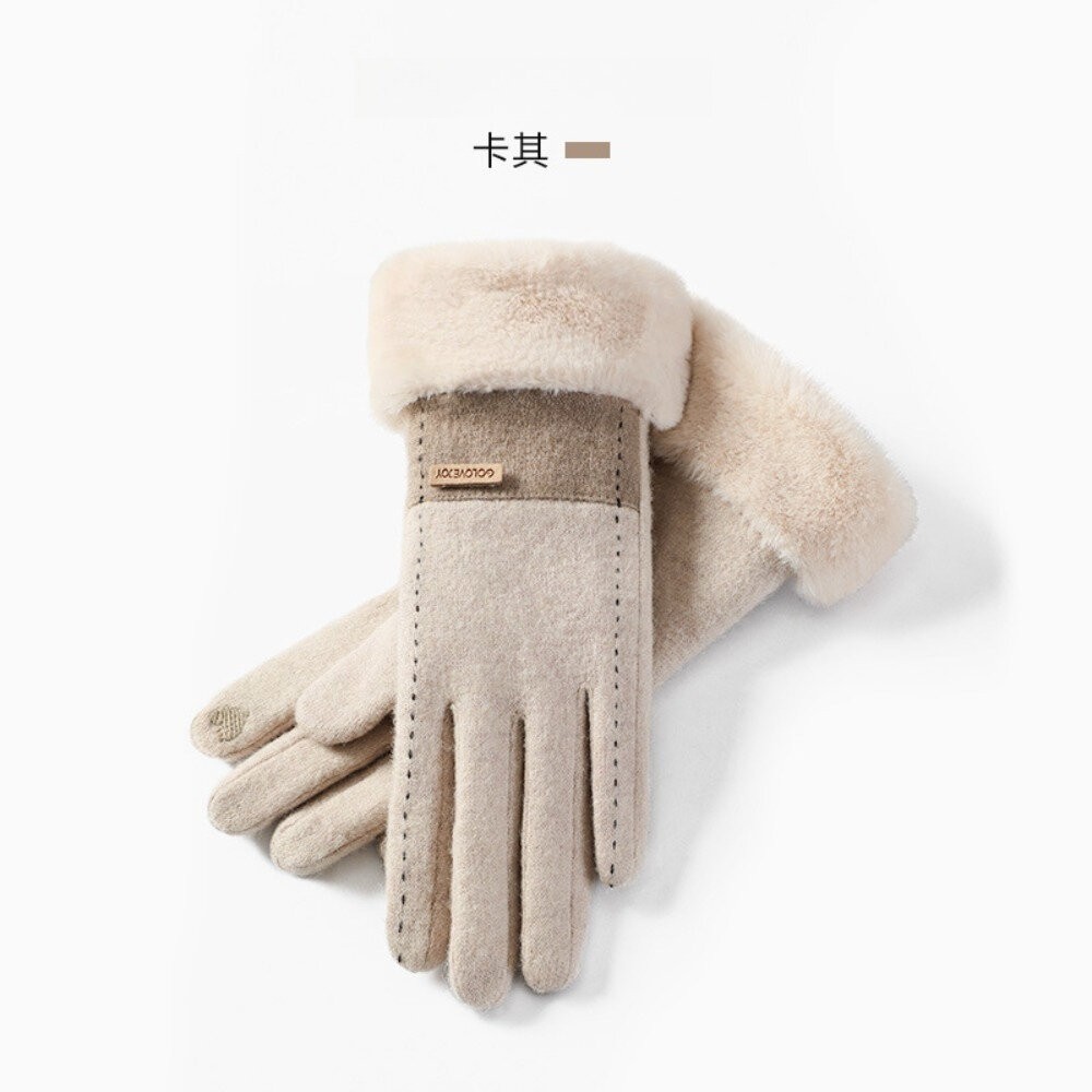 【實體店+發票】法式香風羊絨保暖手套 加絨加厚防風觸控 防寒手套 機車手套 戶外騎車保暖 70%羊毛 送禮-規格圖11