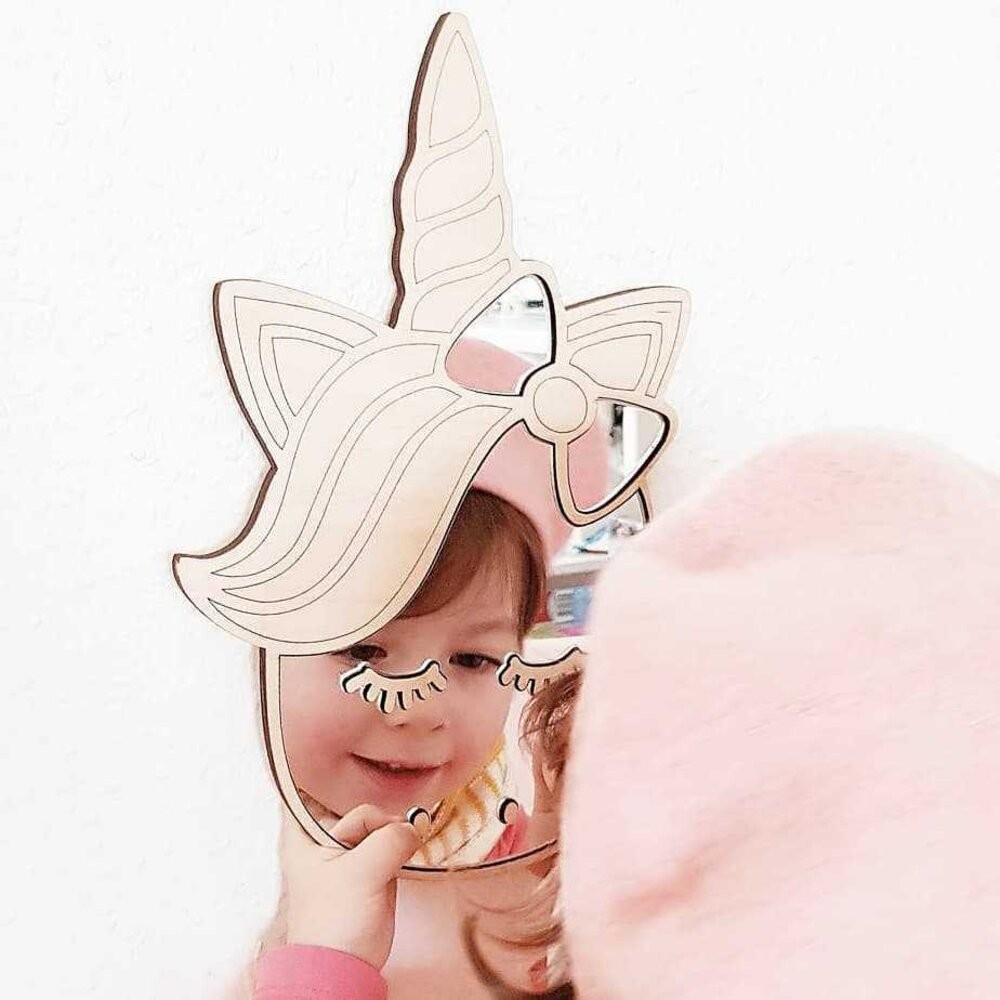 【實體店+發票】兒童壓克力鏡 北歐風鏡子 家居裝飾 兔子鏡 造型鏡子 雲朵鏡子 木質鏡子 送禮-細節圖5