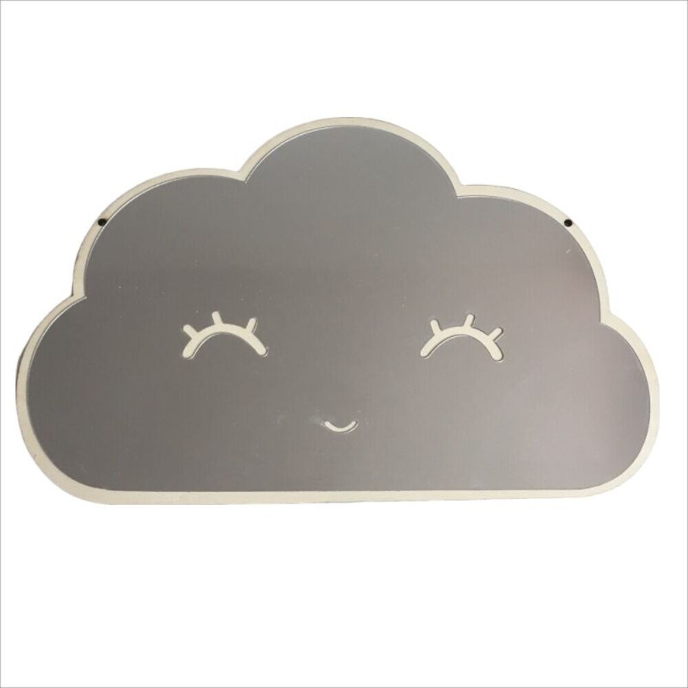 【實體店+發票】兒童壓克力鏡 北歐風鏡子 家居裝飾 兔子鏡 造型鏡子 雲朵鏡子 木質鏡子 送禮-細節圖2