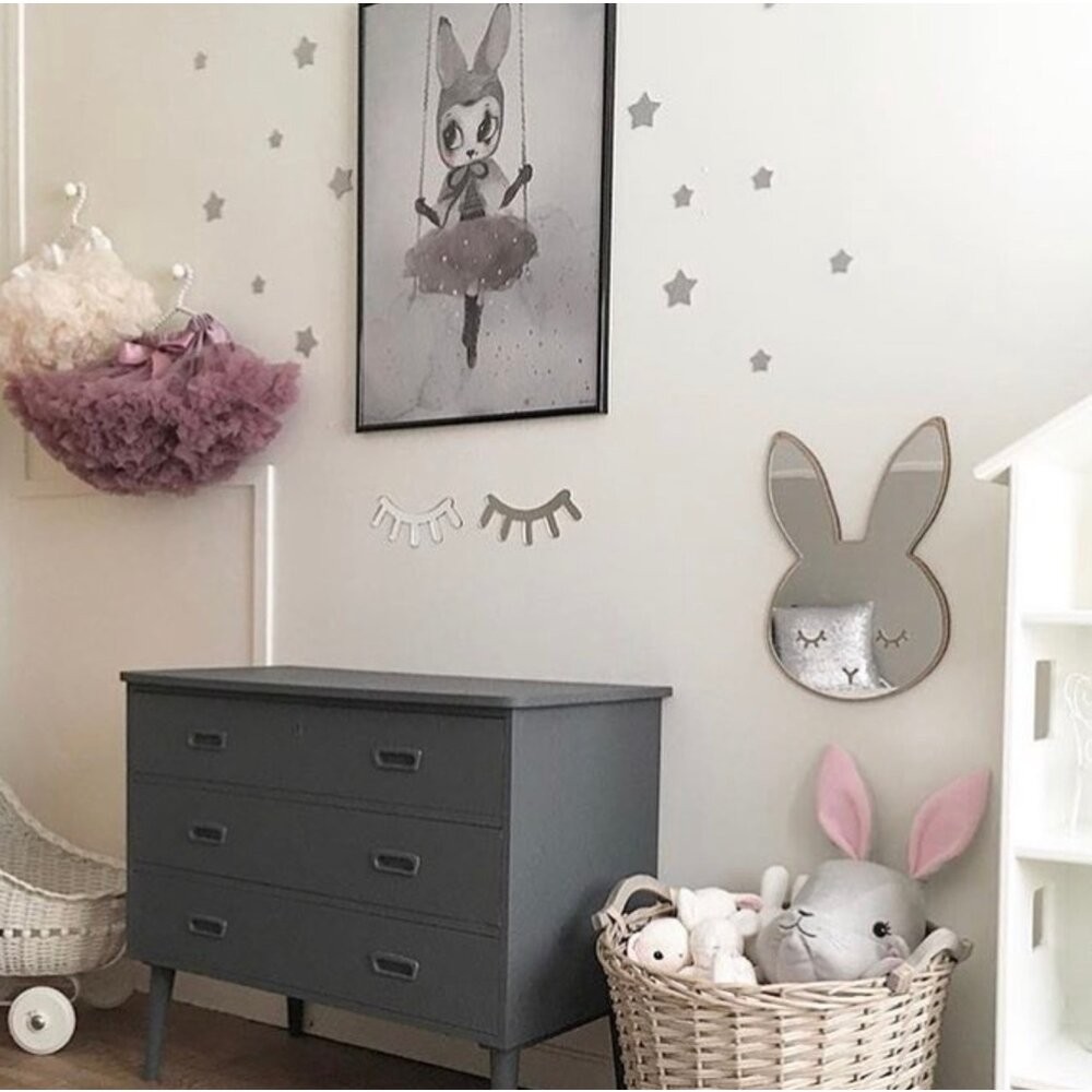 【實體店+發票】兒童壓克力鏡 北歐風鏡子 家居裝飾 兔子鏡 造型鏡子 雲朵鏡子 木質鏡子 送禮-細節圖3