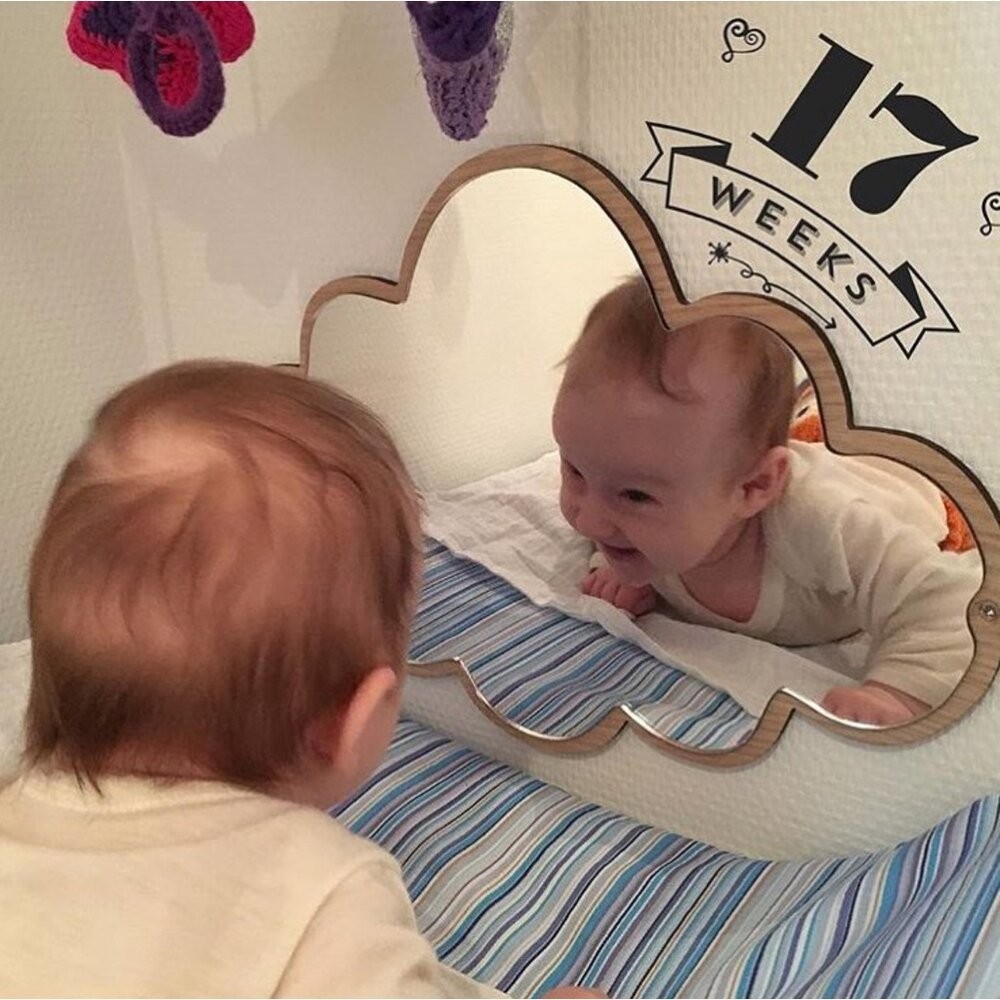 【實體店+發票】兒童壓克力鏡 北歐風鏡子 家居裝飾 兔子鏡 造型鏡子 雲朵鏡子 木質鏡子 送禮-細節圖6