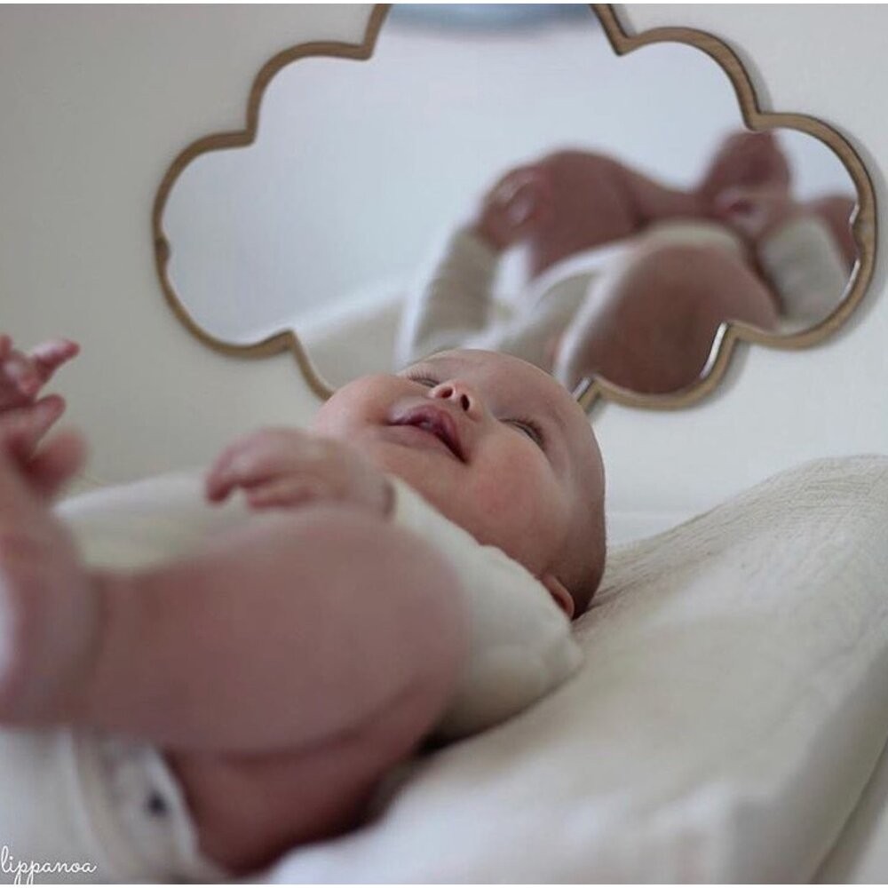 【實體店+發票】兒童壓克力鏡 北歐風鏡子 家居裝飾 兔子鏡 造型鏡子 雲朵鏡子 木質鏡子 送禮-細節圖8