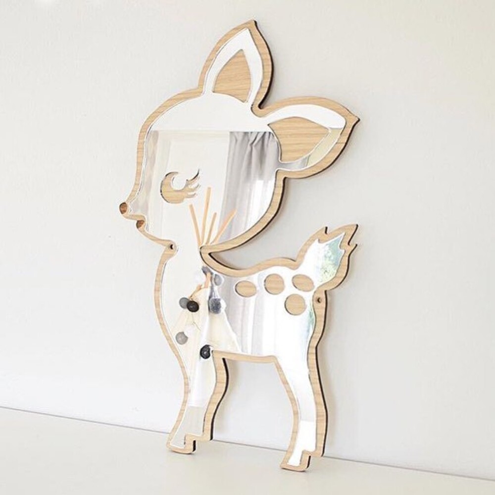 【實體店+發票】兒童壓克力鏡 北歐風鏡子 家居裝飾 兔子鏡 造型鏡子 雲朵鏡子 木質鏡子 送禮-規格圖10