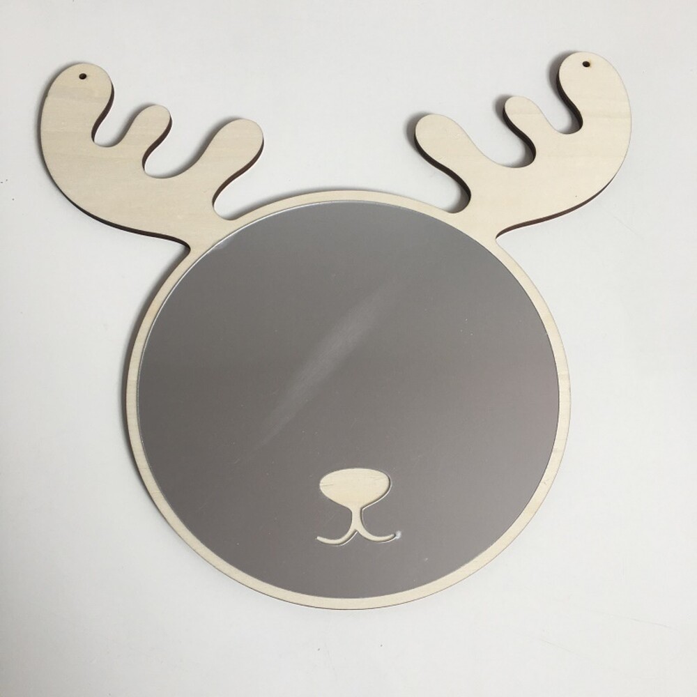 【實體店+發票】兒童壓克力鏡 北歐風鏡子 家居裝飾 兔子鏡 造型鏡子 雲朵鏡子 木質鏡子 送禮-規格圖10