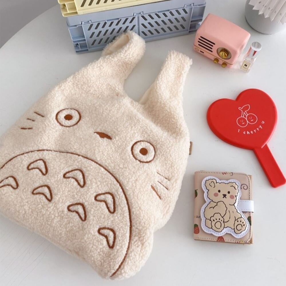 【實體店+發票】龍貓造型絨毛手提袋 燈芯絨 軟毛絨提袋 龍貓造型提袋 百搭手提袋 禮物 送禮-細節圖9