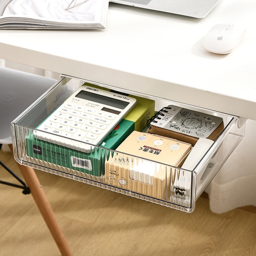 【實體店+發票】辦公室抽屜式收納盒 隱形抽屜 文具收納盒 辦公室桌文具收納櫃 黏貼式抽屜 送禮-細節圖7