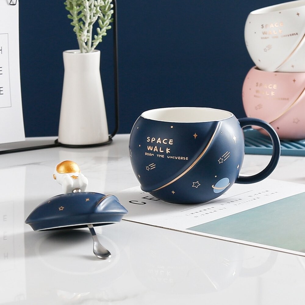 【實體店+發票】星球馬克杯 造型馬克杯 陶瓷杯 帶蓋杯子 禮物 送禮-細節圖11