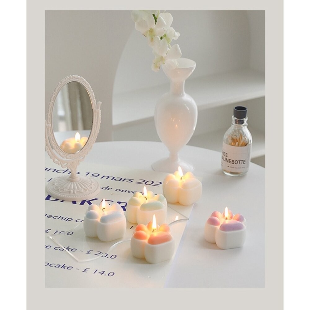 【實體店+發票】貓爪造型香薰蠟燭 可愛肉球拍照道具  家居香氛裝飾 送禮-細節圖7