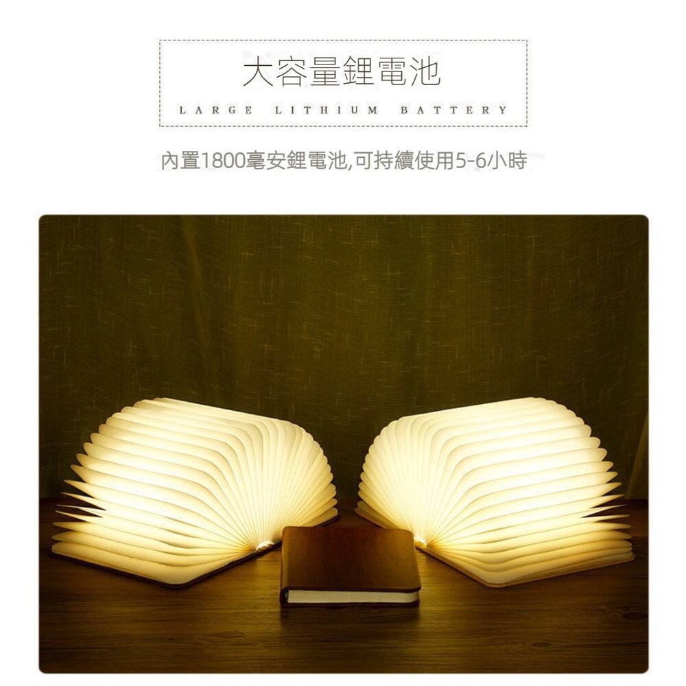 【實體店+發票】皮質木紋變色書本燈 文青創意LED燈 小夜燈 造型燈 便攜 禮物 裝飾 送禮-細節圖10
