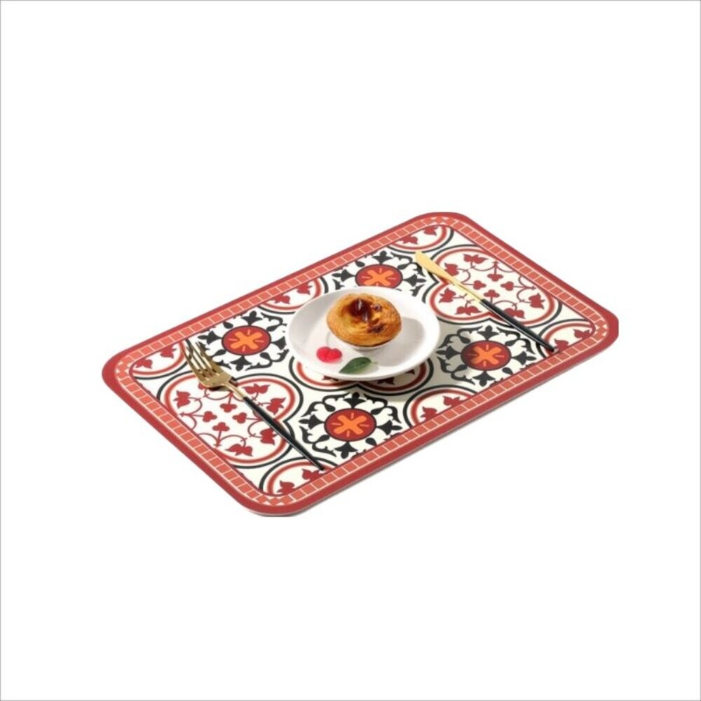 【實體店+發票】磚花系餐墊 皮革防水防油隔熱墊 居家拍照裝飾 送禮-細節圖2