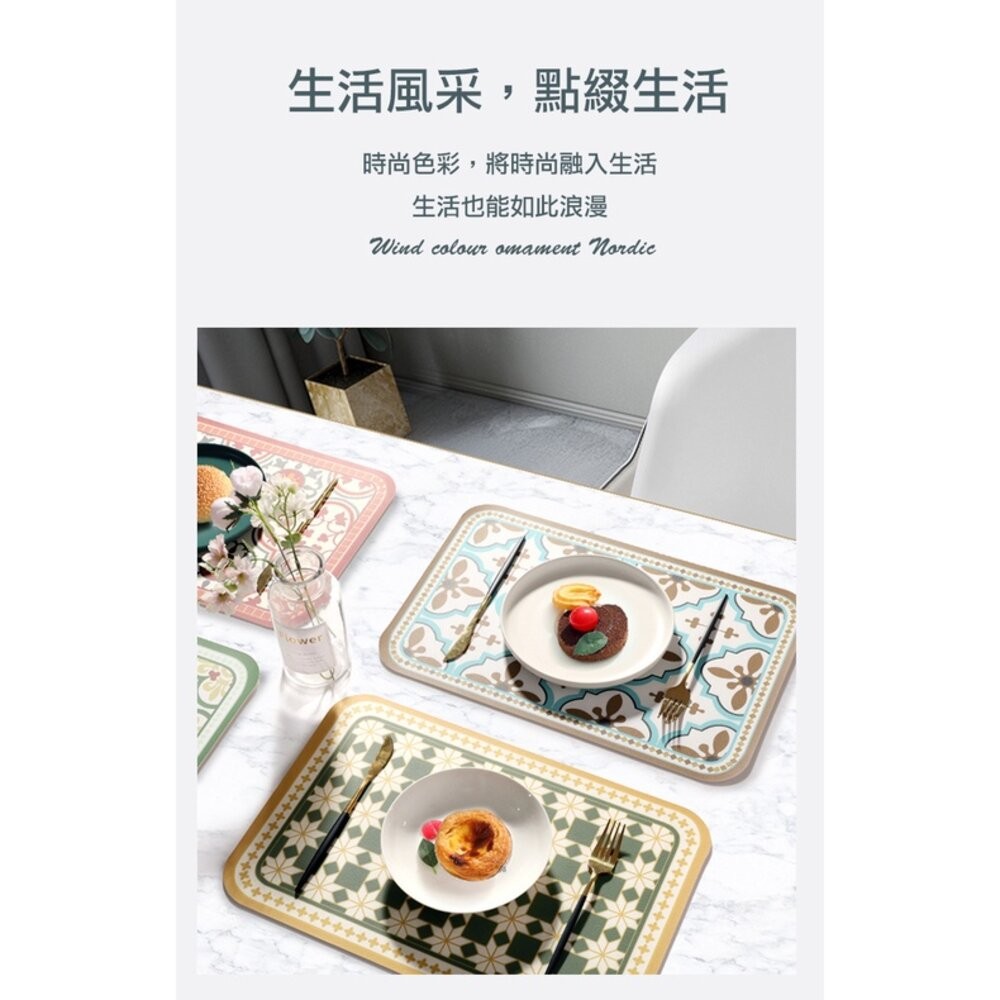 【實體店+發票】磚花系餐墊 皮革防水防油隔熱墊 居家拍照裝飾 送禮-細節圖3