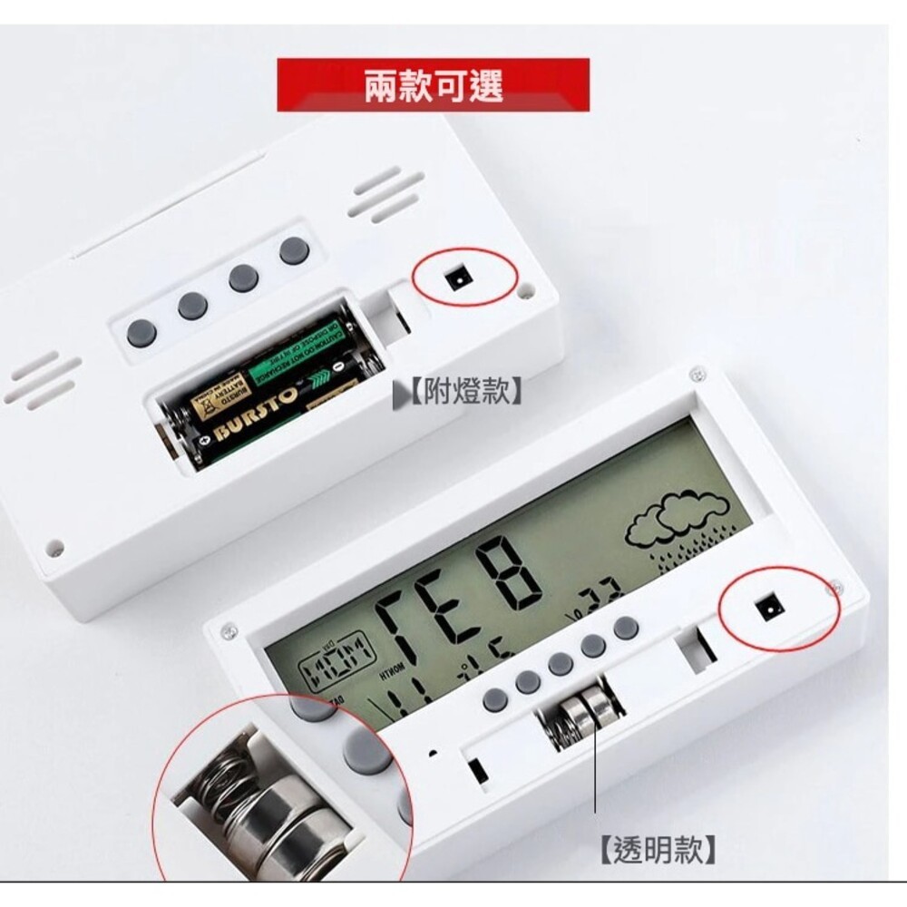 【實體門市】多功能電子鐘 多功能電子鐘 溫濕度計時鐘 時鐘 鬧鐘 溫度 濕度 日曆電子鐘-細節圖4