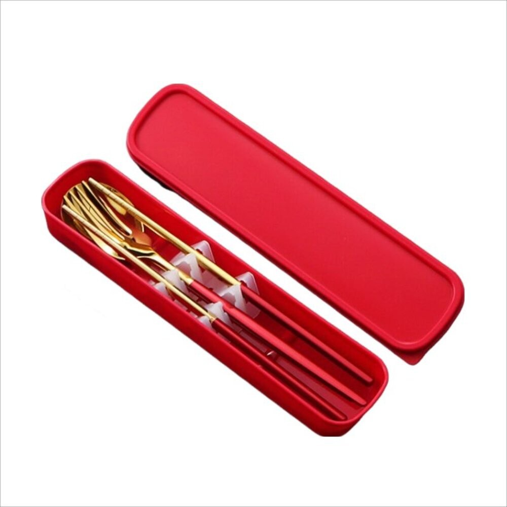 【實體店+發票】攜帶式不鏽鋼餐具組  304不鏽鋼 北歐風環保餐具組 湯匙筷子叉子三件組 交換禮物 送禮 送禮-細節圖2