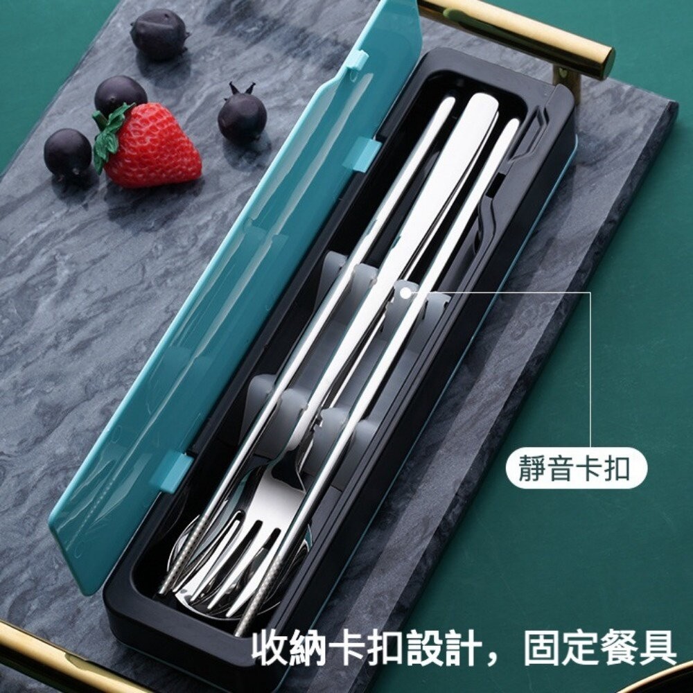 【實體店+發票】攜帶式不鏽鋼餐具組  304不鏽鋼 北歐風環保餐具組 湯匙筷子叉子三件組 交換禮物 送禮 送禮-細節圖5