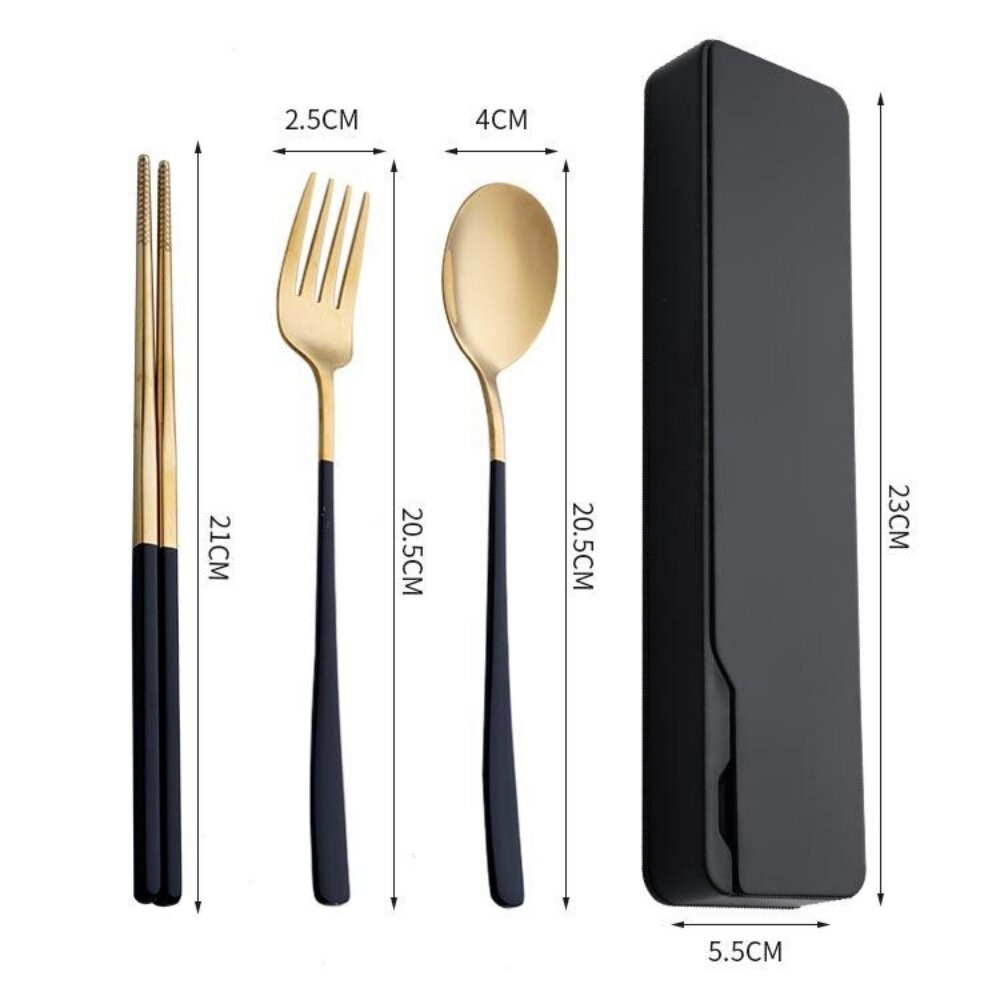 【實體店+發票】攜帶式不鏽鋼餐具組  304不鏽鋼 北歐風環保餐具組 湯匙筷子叉子三件組 交換禮物 送禮 送禮-細節圖7