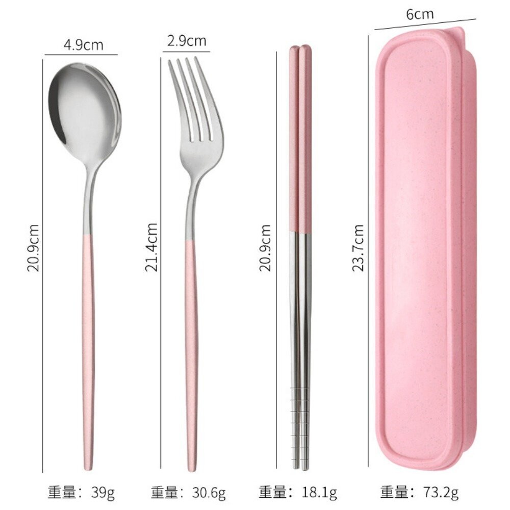 【實體店+發票】攜帶式不鏽鋼餐具組  304不鏽鋼 北歐風環保餐具組 湯匙筷子叉子三件組 交換禮物 送禮 送禮-細節圖8