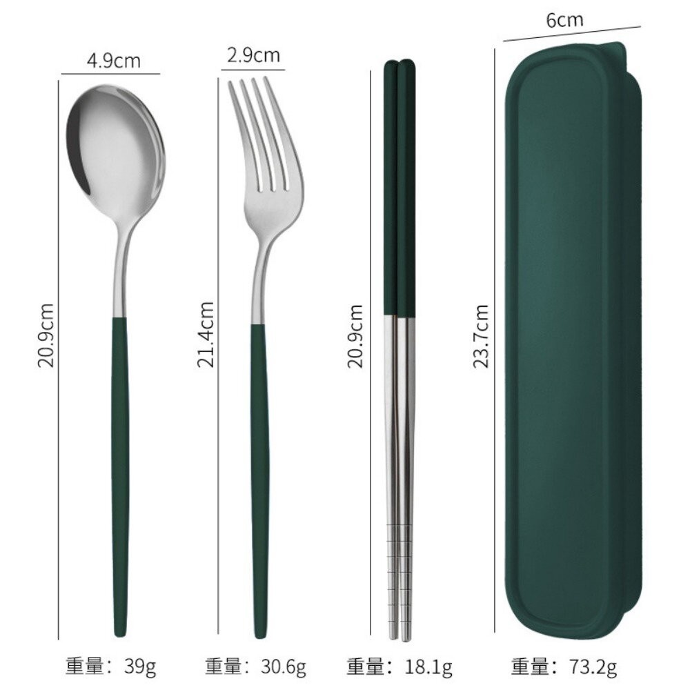 【實體店+發票】攜帶式不鏽鋼餐具組  304不鏽鋼 北歐風環保餐具組 湯匙筷子叉子三件組 交換禮物 送禮 送禮-細節圖9