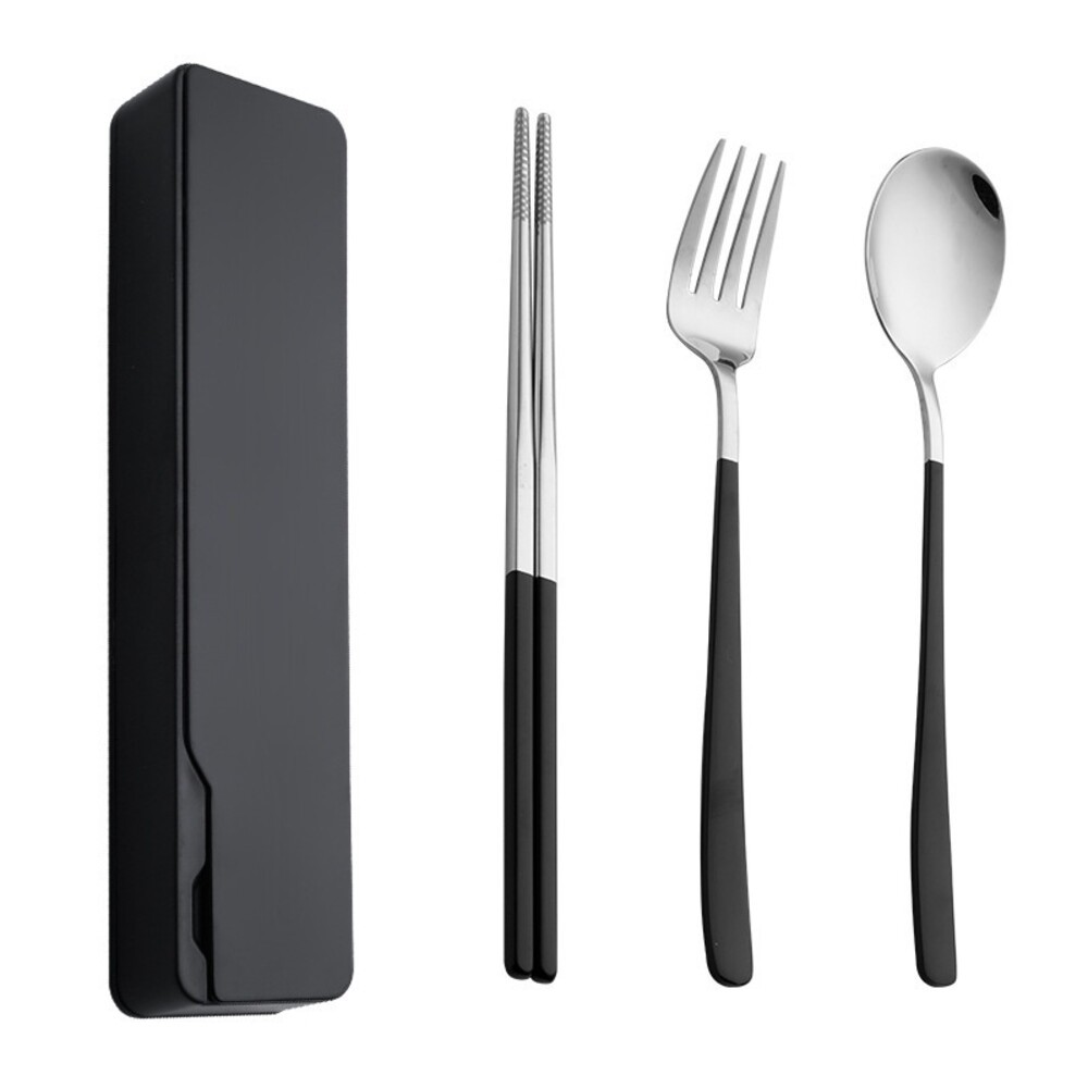 【實體店+發票】攜帶式不鏽鋼餐具組  304不鏽鋼 北歐風環保餐具組 湯匙筷子叉子三件組 交換禮物 送禮 送禮-規格圖11